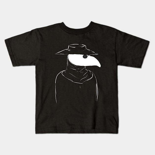 Plague Doctor Kids T-Shirt by pastelwhale